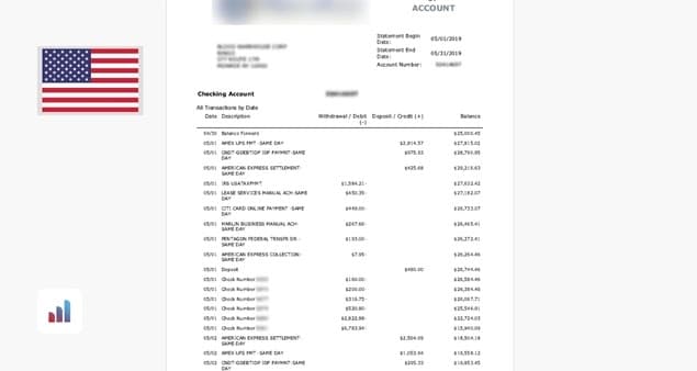 USA Bank statements Image OCR Datasets